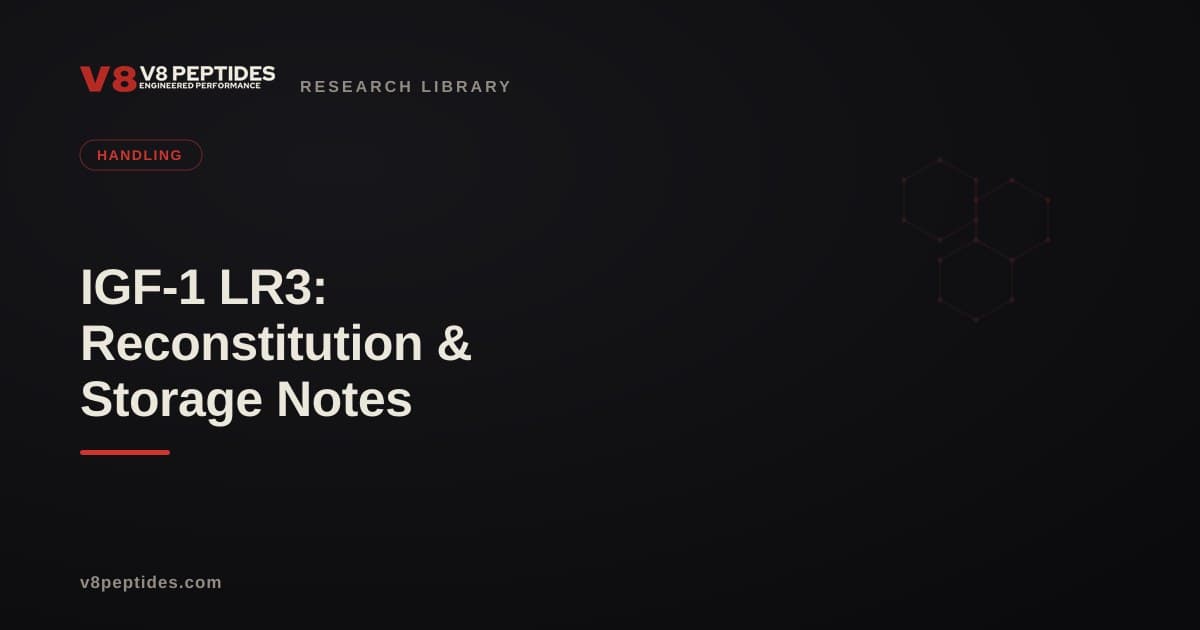 IGF-1 LR3: Reconstitution & Storage Notes
