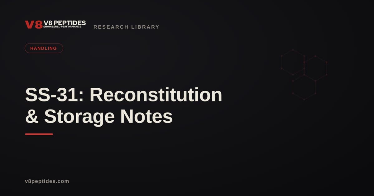 SS-31: Reconstitution & Storage Notes