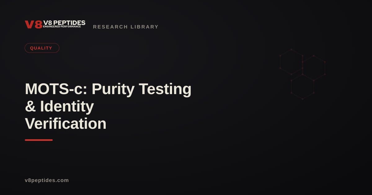 MOTS-c: Purity Testing & Identity Verification