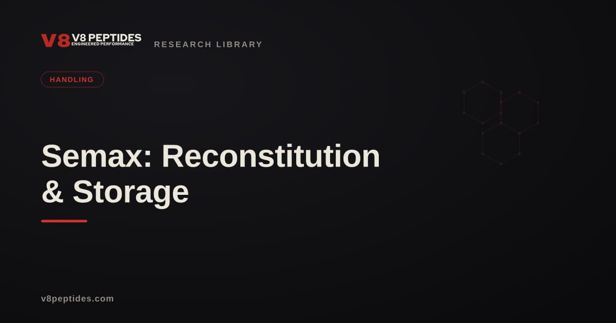 Semax: Reconstitution & Storage