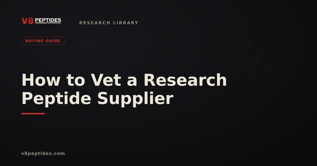 How to Vet a Research Peptide Supplier